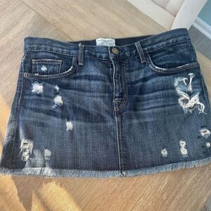 Current/Elliott Women's‎ Size 31 Blue Distressed Mini Skirt Frayed Hem